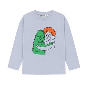 26FW 보보쇼즈 키즈 허그 헤어리 몬스터 아동 주니어 긴팔 티셔츠 라이트블루 B226AC009