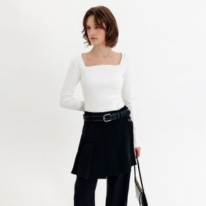 다나 스퀘어 넥 슬림 니트 탑 / DANA SQUARE NECK SLIM KNIT TOP_2colors