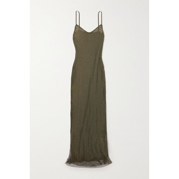 크리스털 장식 피시넷 가운 그린 1647597324586028