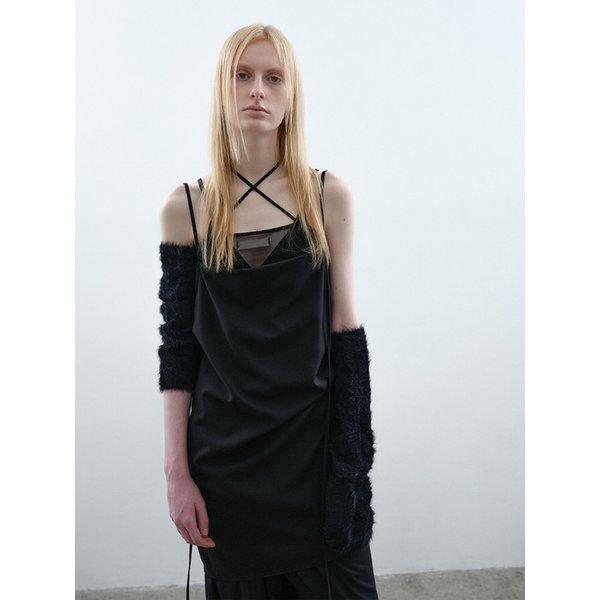 (REORDER) BACKLESS STRAP DRESS IN BLACK