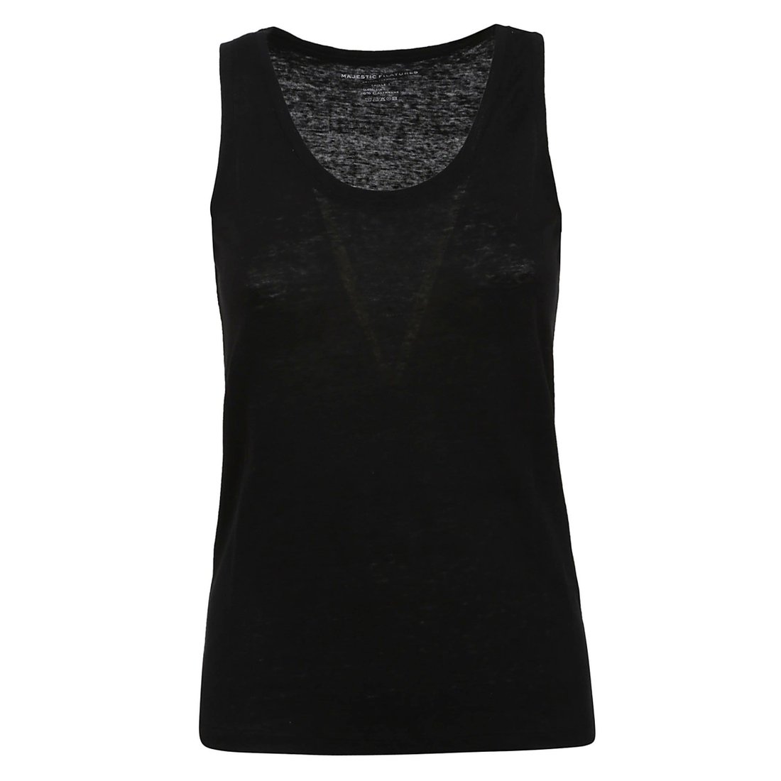 MAJESTIC FILATURES WOMENS E23M011FDE021002 BLACK COTTON TANK TOP Tank