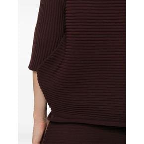26FW 플리츠플리즈 민소매 티셔츠 PP68KK801 47 BROWN