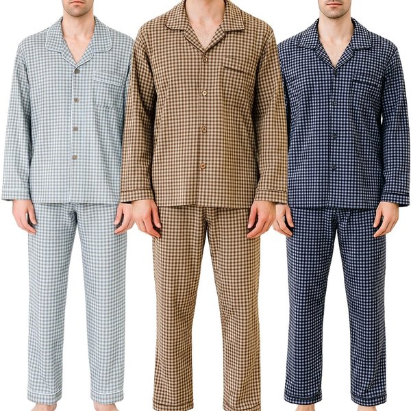 남성용 빅사이즈 기모 체크 상하세트 잠옷 겨울홈웨어