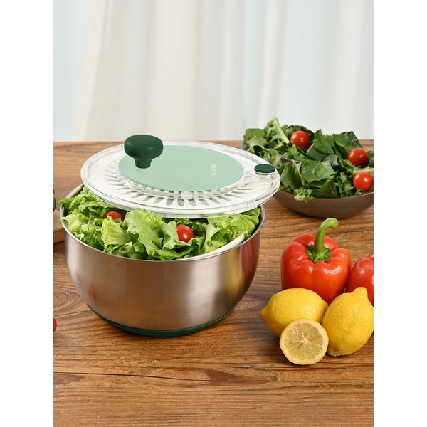 디엣지 야채탈수기 샐러드스피너 짤순이 4.5L 대용량 스텐 304 (채반 포함)