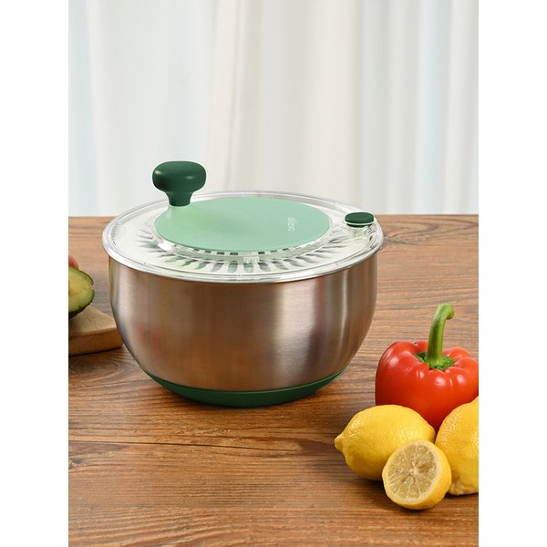 디엣지 야채탈수기 샐러드스피너 짤순이 4.5L 대용량 스텐 304 (채반 포함)