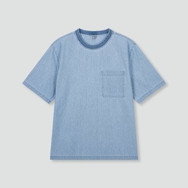 JAJU 25 S/S  남 해지 데님 반팔 티셔츠  J115201312
