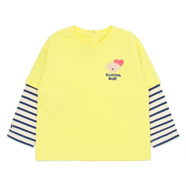 [여주점] [오프라벨 여주점] 블루독베이비 (YE) 레이어드 크루넥 티셔츠 (45114-330-04)