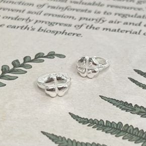 HEART CLOVER SILVER 925 earring 행운의 하트 네잎클로버 데일리 실버 링귀걸이_P402429548