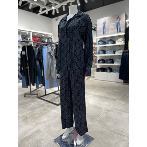 [파주점] [CK언더웨어] 여성 샤인 새틴 자카드 AOP 셔츠 팬츠 세트 QS7535-2U6/QS7536-2U6