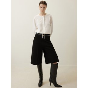 Wool Knit Bermuda Pants Black