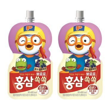  팔도 뽀로로 홍삼쏙쏙 포도블루베리 100ml x 20개