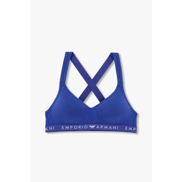 EMPORIO ARMANI 여성 로고 밴딩 패디드 브라렛 브라 (0824381520)