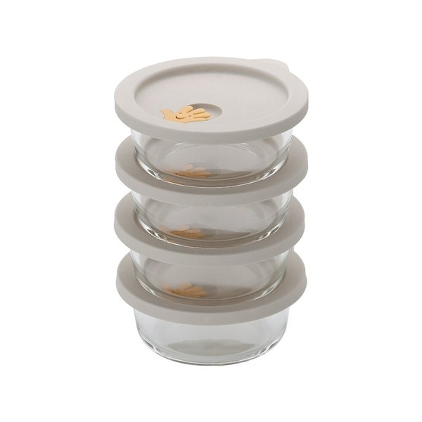 꾸노 깔끔보관 유리용기 4PCS(400ml) 크림베이지!