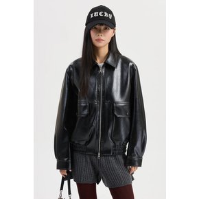 LFUAW25250 페이크 레더 카라 점퍼 [럭키슈에뜨]