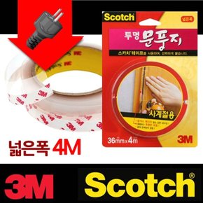 3M 사계절 투명 문풍지 넓은폭 4M 냉난방 겸용 (W9C91C4)