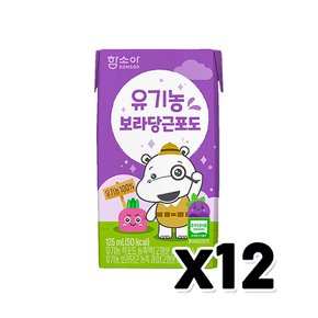 함소아 유기농 보라당근포도 어린이 팩음료 125ml x 12개