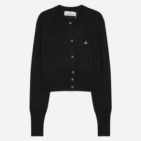 [시흥점] [비비안 웨스트우드]6S 1803002U Y001A N402 베아 여성 로고 크롭 가디건 블랙