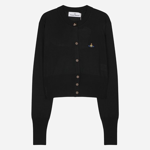 [시흥점] [비비안 웨스트우드]6S 1803002U Y001A N402 베아 여성 로고 크롭 가디건 블랙