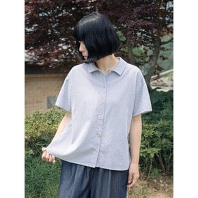 26SS_스트라이프 크롭 셔츠 4부 632603BL
