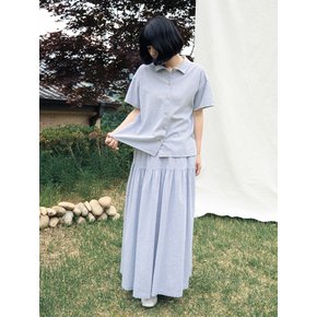 26SS_스트라이프 크롭 셔츠 4부 632603BL