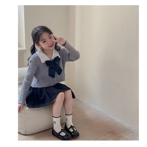 여아 프레피 감성 중목 양말 4종 세트 데일리 코디삭스