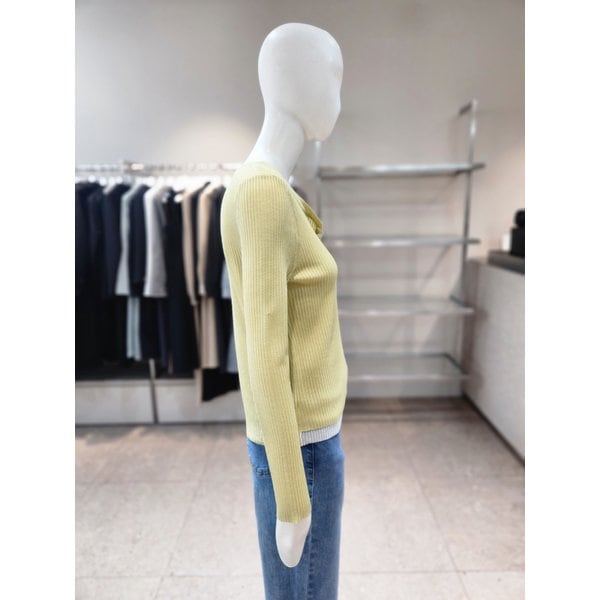 [여주점] [나이스클랍] 배색 헨리넥 니트 A261PWK205