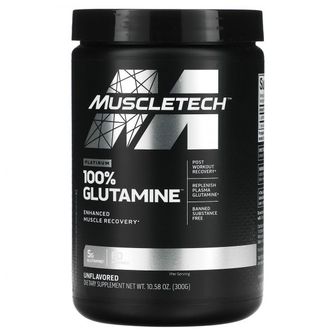  MuscleTech 에센셜 시리즈 플래티넘 100% 글루타민 무맛 5g 300g(10.58oz)