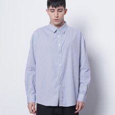 M421 stripe cotton over shirts blue