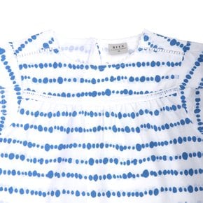 BV24TS01WT 화이트 블루 도트패턴 티셔츠