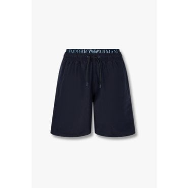 EMPORIO ARMANI 남성 로고 엘라스틱 스윔 버뮤다 쇼츠(0815121016)