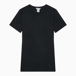 여성 코튼 컨투어 립 크루넥 반팔 티셔츠(40WJ217)
