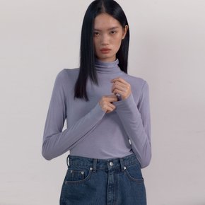 Soft Slim Turtle-neck Top (Lavender)