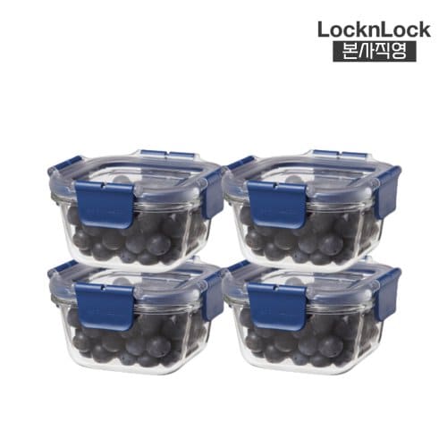 [본사] Locknlock 탑클라스정사각 300ml x4 (342637 x4)