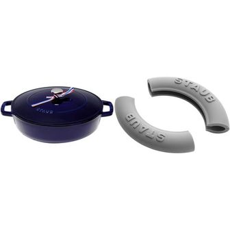  영국 스타우브 냄비 STAUB 405114760 Cast Iron Chistera Dark Blue 28 cm 11907972 Silicone Ha