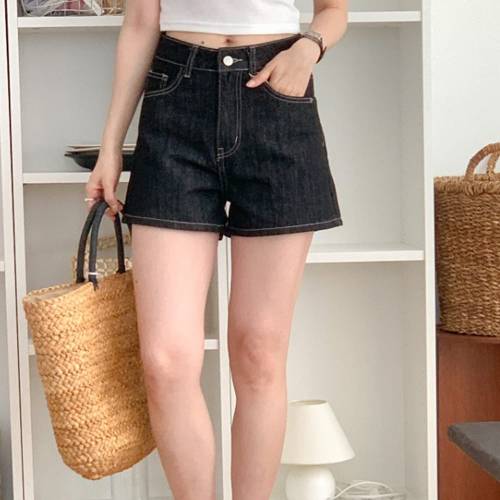 옷자락 / 논페이드 썸머 숏팬츠 논스판 스티치 청반바지_5