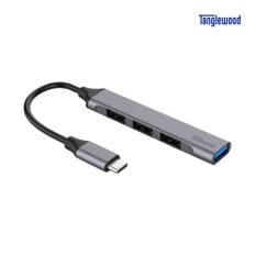 탱글우드 에센셜 멀티허브 USB C타입 4in1 슬림 (USB 3.1, 5Gbps)
