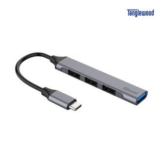  탱글우드 에센셜 멀티허브 USB C타입 4in1 슬림 (USB 3.1, 5Gbps)