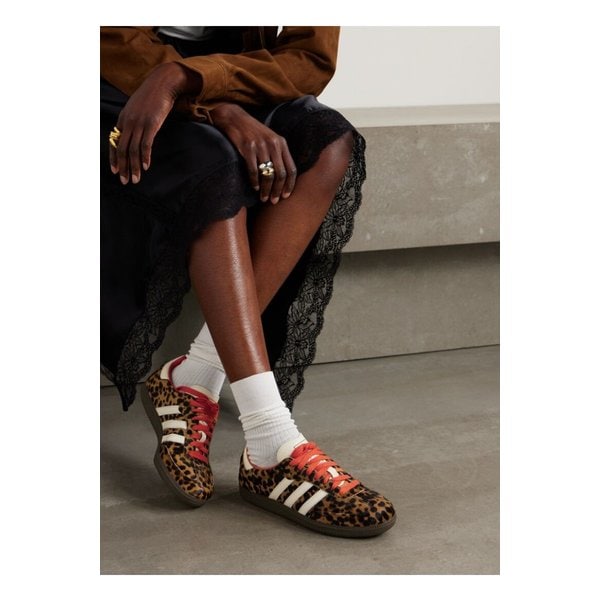 삼바 Og 가죽 트리밍 레오파드 프린트 포니 헤어 스니커즈 1647597358657231