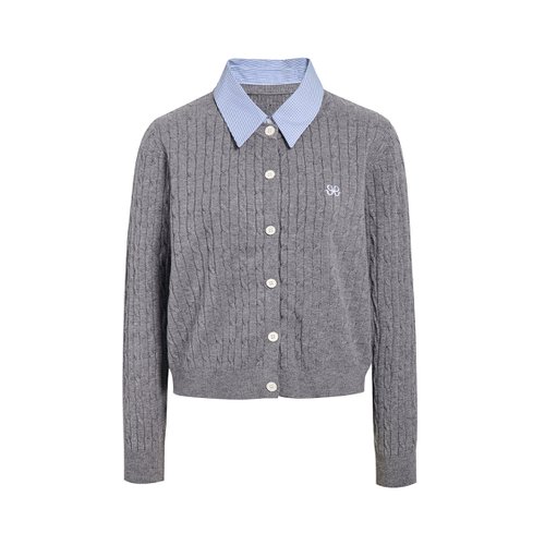 JJ지고트 시그니처 카라 레이어드 케이블 가디건 GRAN1PO171