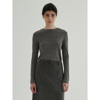 스텝어라운드 Loose fit Wool Tencel Top (Charcoal)