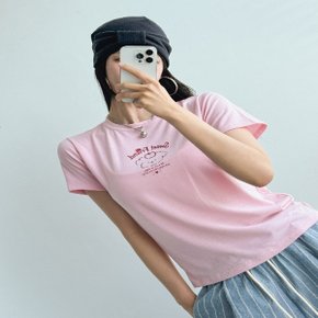 여자 OOTD 베이직 프린팅 3컬러 반팔 티셔츠