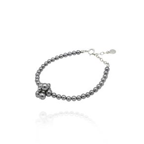 BIBI Swarovski Gray Pearl 925 Silver Bracelet (925 SV)