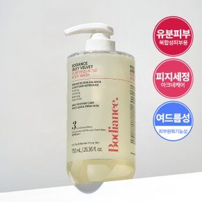 실키벨벳 퓨리파잉 아크네 닭살피부 모공청소 약산성 등드름 바디워시 750ml