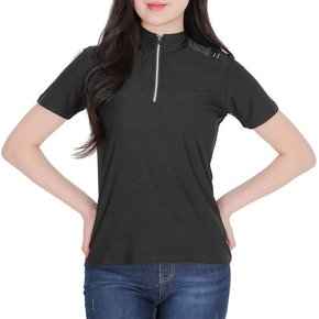 딜리아 여성 빅사이즈 기능성 등산 아웃도어 반팔 집업 티셔츠(A11LT019W)