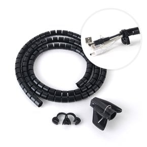 케이블선정리 전선정리 길이1.5M 폭15mm 블랙/케이블보호커버 케이블가드 컴퓨터 랜선 멀티탭 전선정리타이