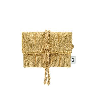 조셉앤스테이시 Lucky Pleats Knit Card Wallet Starry Gold (0JSM1WT40204F)
