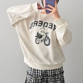 라이더프린팅 라운드맨투맨 긴팔티셔츠 데일리 트레이닝 가을루즈핏 면캐주얼_P438390086