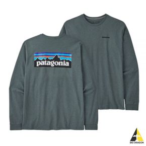 파타고니아 M LS P-6 Logo Responsibili-Tee (38518-NUVG) (맨 롱 슬리브 로고 리스폰