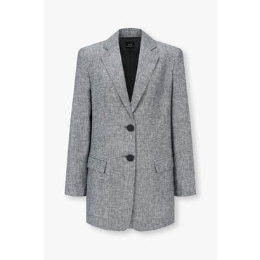 ARMANI EXCHANGE 여성 린넨 블렌드 싱글 자켓( A425110511) 그레이