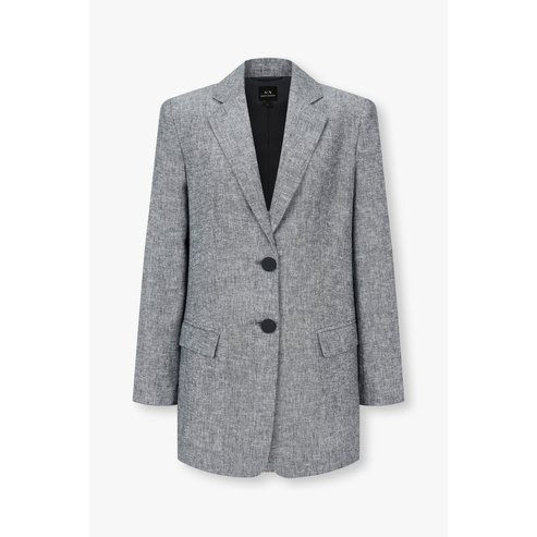 ARMANI EXCHANGE 여성 린넨 블렌드 싱글 자켓( A425110511) 그레이